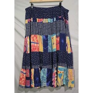 Vintage Koret Patchwork Boho Hippie Maxi Festival Skirt 24W *See Measurements*